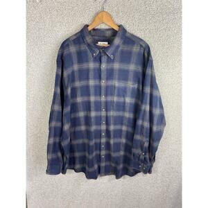HB Harbor Bay Flannel Men’s 3XLT Blue Button Down Cabincore Cozycore